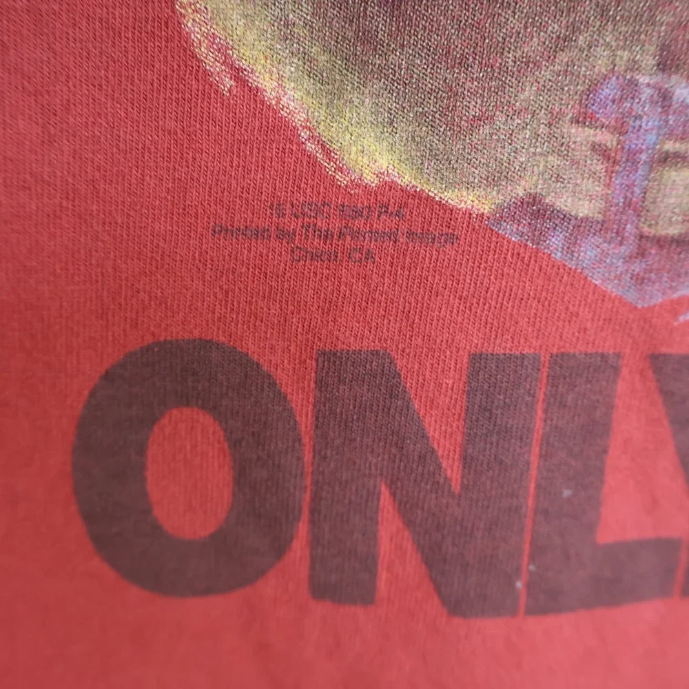 Smokey‎ Bear Only You Graphic T-Shirt XL Red Grunge Thrashed Cotton